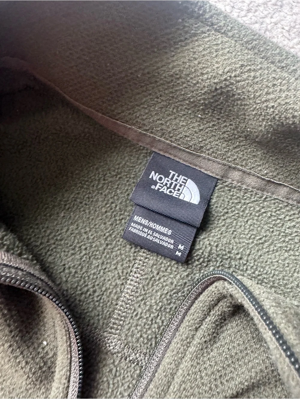 The North Face Olive Zip-Neck Fleece Pullover